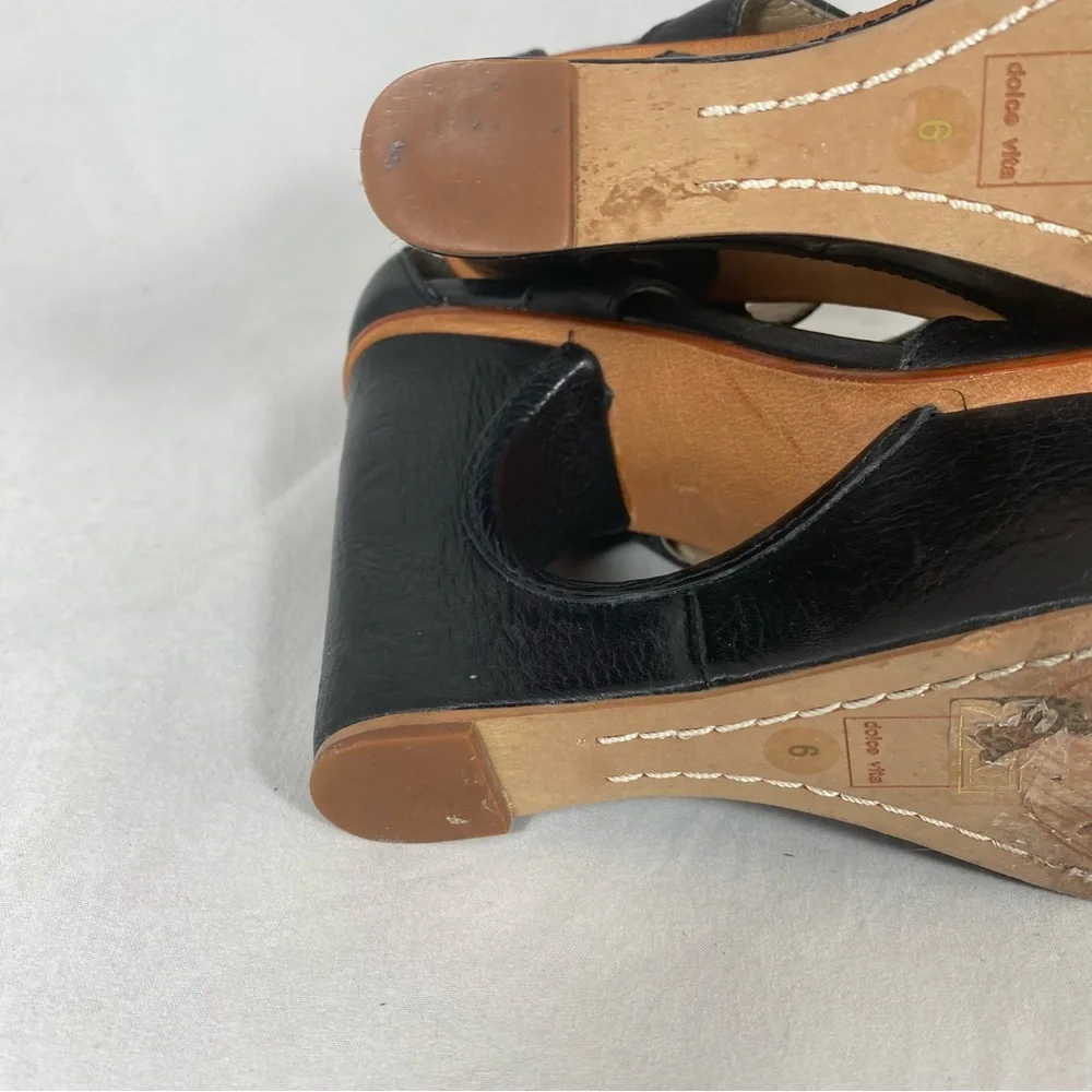 Dolce Vita Orla Cutout Leather Wedge Platform Sandal